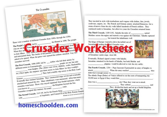 The crusades worksheet answer key