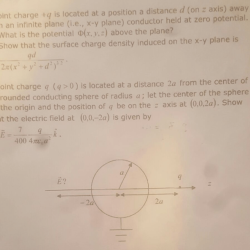 Two test charges are located in the x-y plane