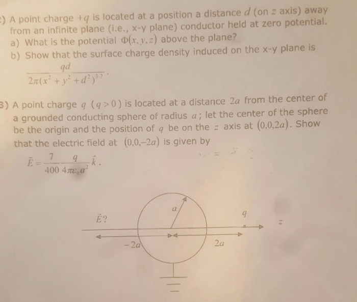 Two test charges are located in the x-y plane